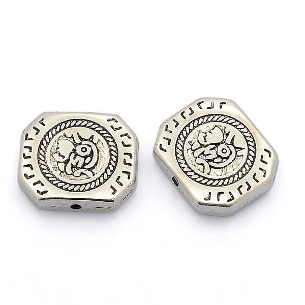 

PandaHall CCB Plastic Carved Beads, Rectangle, Antique Silver, 19x23x5mm, Hole: 1.5mm Plastic Rectangle