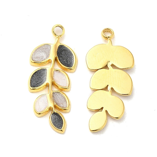 

PandaHall Enamel Pendants, with 304 Stainless Steel Finding, Real 18K Gold Plated, Leafy Branch Charms, Black, 20x8.5x1.5mm, Hole: 1.4mm...