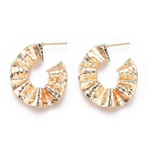 

PandaHall Brass Earring, Ribbon, Real 18K Gold Plated, 29x8mm Brass Ring