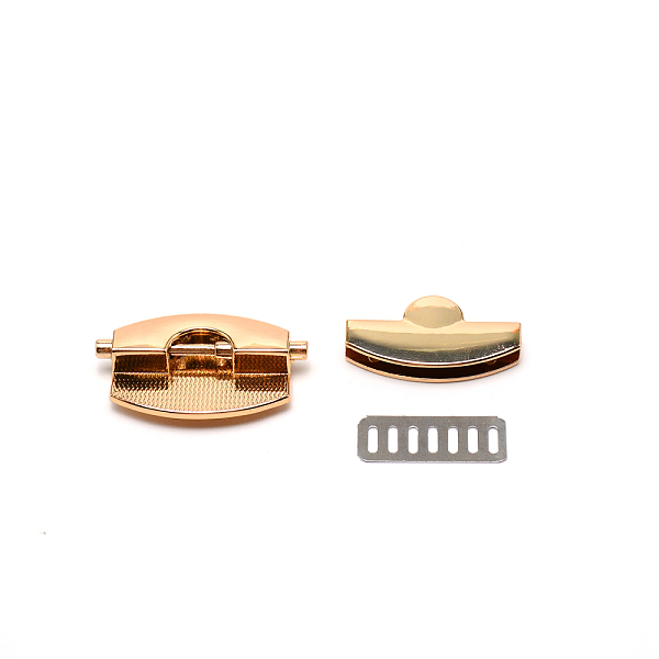 

PandaHall Alloy Bag Twist Lock Accessories, with Iron Finding, Press Lock, for DIY Bag Purse Hardware Accessories, Light Gold...