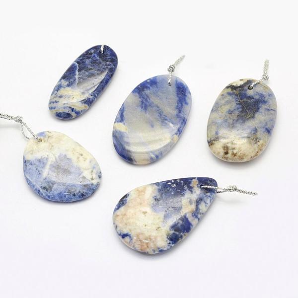 

PandaHall Natural Sodalite Pendants, Mixed Shapes, 30~66x18~52x3~14mm, Hole: 2mm Sodalite Mixed Shapes