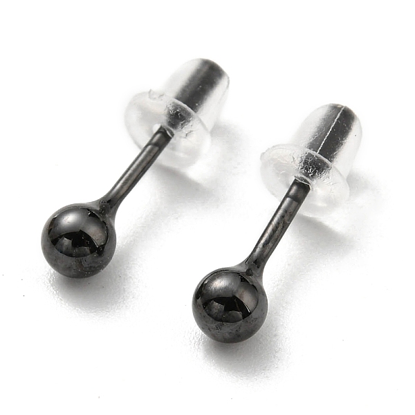 

PandaHall Hypoallergenic Bioceramics Zirconia Ceramic Round Ball Stud Earrings, Stud Post Earrings, Black, 4mm Porcelain Round Black