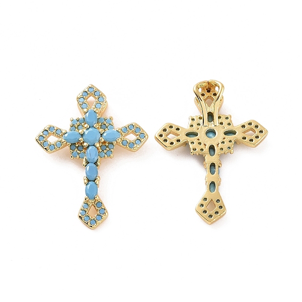

PandaHall Rack Plating Brass Micro Pave Cubic Zirconia Pendants, with Jump Ring, Long-Lasting Plated, Real 18K Gold Plated, Cadmium Free &...