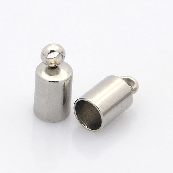 

PandaHall 304 Stainless Steel Cord Ends, Stainless Steel Color, 8.7x5mm, Hole: 1.7mm, Inner diameter: 4mm 304 Stainless Steel