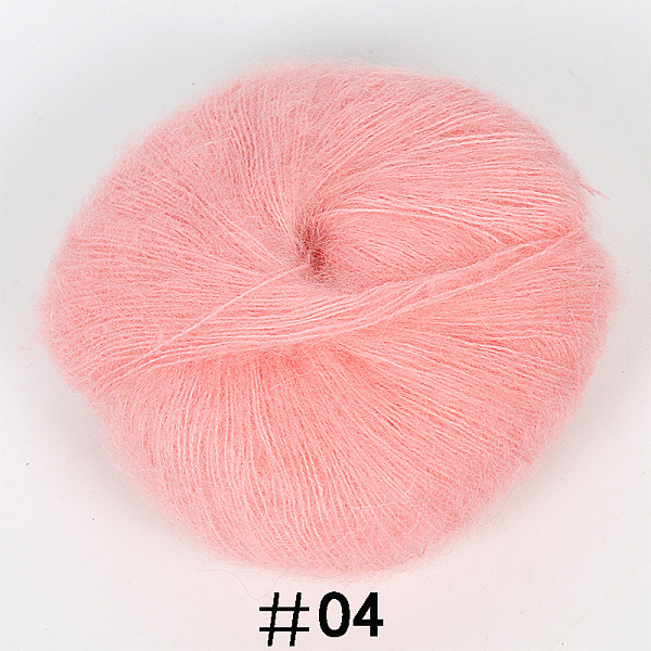 

PandaHall 25g Angora Mohair Wool Knitting Yarn, for Shawl Scarf Doll Crochet Supplies, Light Coral, 1mm Angora