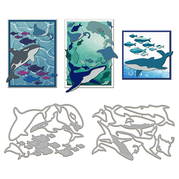 

PandaHall Carbon Steel Cutting Dies Stencils, for DIY Scrapbooking, Photo Album, Decorative Embossing Paper Card, Greeting Card Mold, Whale...