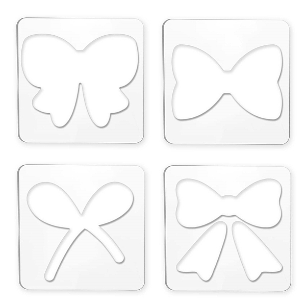 

PandaHall CRASPIRE 4PCS Acrylic Quilting Templates Bow Tie Sewing Tools Kit Quilting Rulers DIY Sewing Tools Leather Cutting Stencils for..., Clear