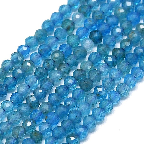 

PandaHall Natural Apatite Beads Strands, Faceted, Round, 2~2.5mm, Hole: 0.5mm, about 192~196pcs/strand, 14.92~15.16 inch(37.9~38.5cm)...