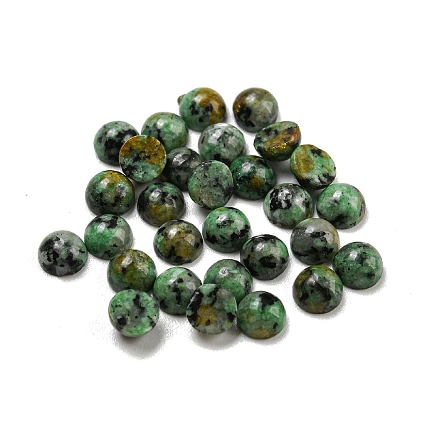 

PandaHall Natural African Turquoise(Jasper) Cabochons, Half Round, 4x2~2.5mm African Turquoise(Jasper) Half Round
