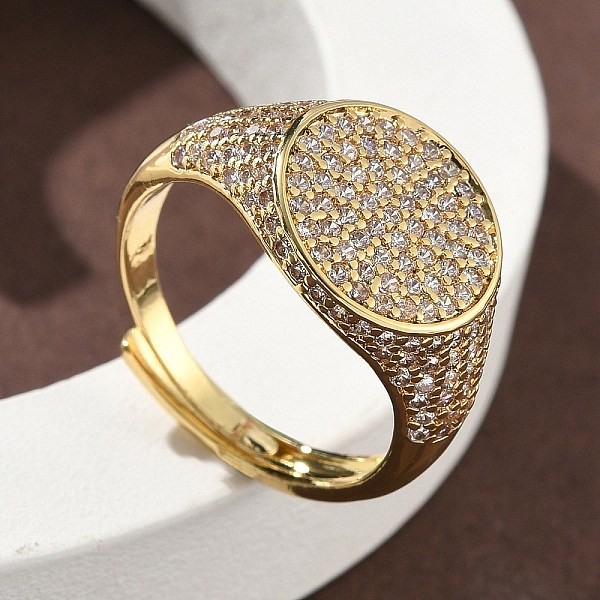 Bagues de manchette en laiton micro pavé de zircone cubique pour femmes