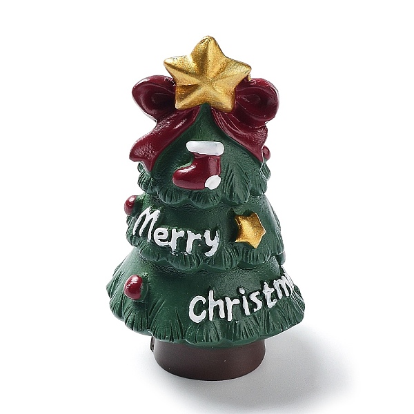 PandaHall Christmas Animals Resin Sculpture Ornament, for Home Desktop Decorations, Christmas Tree, 35x37x63mm Resin Christmas Tree