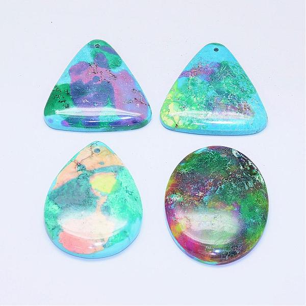 

PandaHall Natural Howlite Pendants, Mixed Shapes, Dyed & Heated, 44~64x28~46x5~7mm, Hole: 2mm Howlite Mixed Shapes