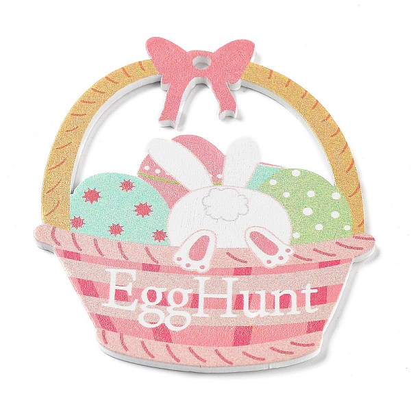 

PandaHall Easter Theme Single Face Printed Wood Pendants, Easter Charms, Basket, 79x67x2.5mm, Hole: 3.5mm Wood Others Orange