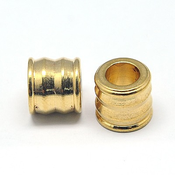 

PandaHall 201 Stainless Steel Beads, Ion Plating (IP), Column, Golden, 9x10mm, Hole: 6mm 201 Stainless Steel Column