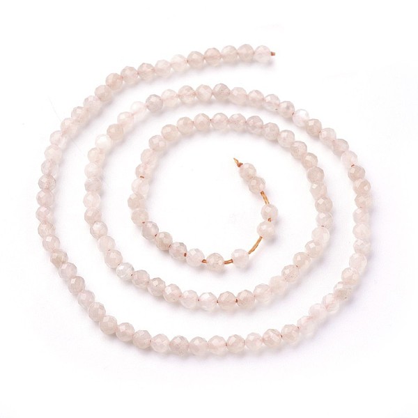 

PandaHall Natural Peach Moonstone Beads Strands, Faceted, Round, PeachPuff, 3~3.5mm, Hole: 0.5mm, about 115~130pcs/strand, 14.5~16.1 inch..., Brown