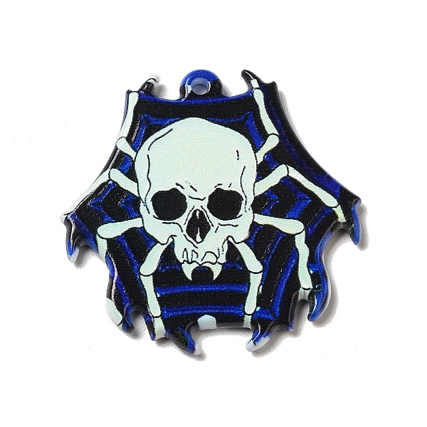 

PandaHall Opaque Double-sided Printed Acrylic Pendants, for Halloween, Spider, 35x35x2mm, Hole: 2mm Acrylic Spider Black