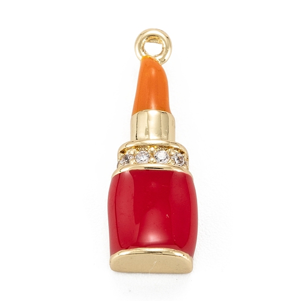 

PandaHall Brass Micro Pave Clear Cubic Zirconia Pendants, with Enamel, Long-Lasting, Lipstick, Real 18K Gold Plated, Mixed Color, 18x6x3.5mm..., Multicolor