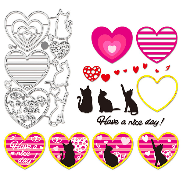

PandaHall BENECREAT Heart Border Stencil, Cat Pets Lover Decorative Embossing Stencil, Decorative Embossed Paper Cards for DIY Scrapbooking...