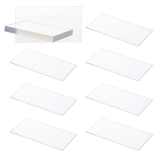 

PandaHall AHANDMAKER 20 Pcs Clear Acrylic Place Cards, Rectangle Acrylic Name Card Plate, Blank Seating Cards, Wedding Table Seating Chart..., White
