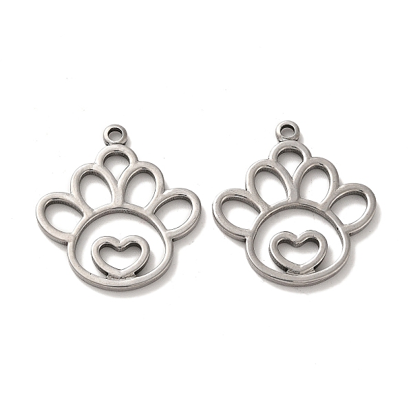 

PandaHall Valentine's Day 304 Stainless Steel Pendants, Hollow, Flower with Heart, Stainless Steel Color, 26.5x25x2mm, Hole: 1.8mm 304...