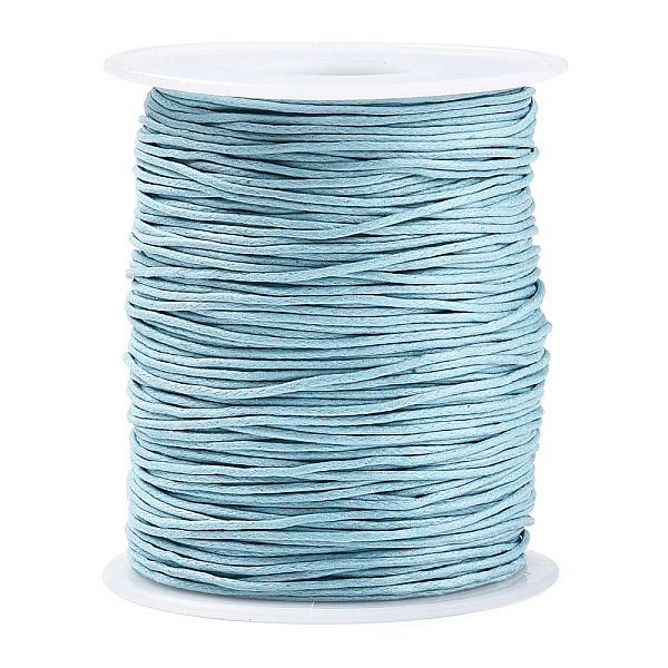 

PandaHall Waxed Cotton Thread Cords, Light Sky Blue, 1mm, about 100yards/roll Waxed Cotton Cord Round Blue