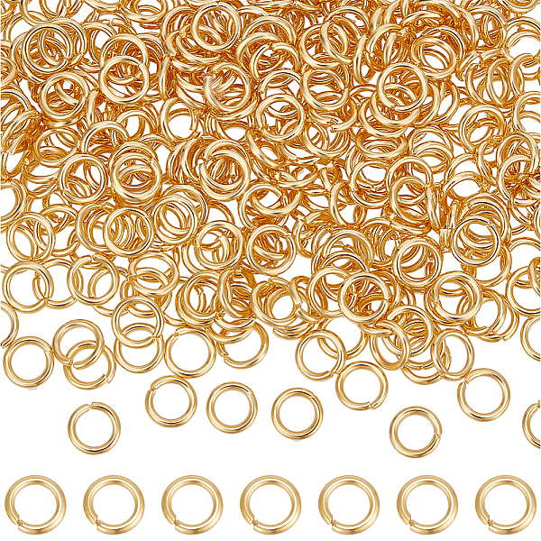 

PandaHall Beebeecraft 1 Box 400Pcs 6mm Jump Rings 24K Gold Plated Stainless Steel Single Loop Open Round Connector Rings for Bracelet...