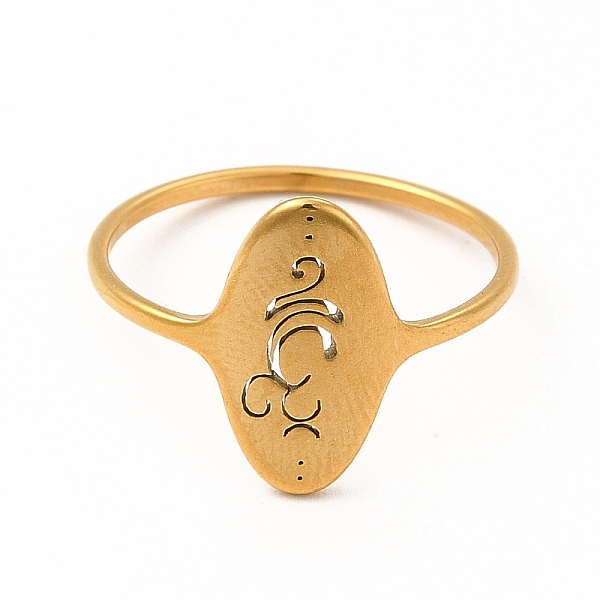 

PandaHall 304 Stainless Steel Yoga Theme Finger Ring for Women, Golden, Inner Diameter: 18mm 304 Stainless Steel