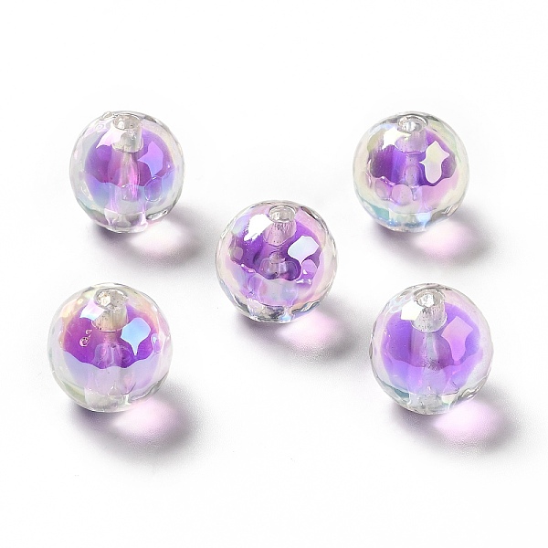 

PandaHall Two Tone UV Plating Rainbow Iridescent Acrylic Beads, Round, Medium Purple, 16x16mm, Hole: 3~3.1mm Acrylic Round Purple