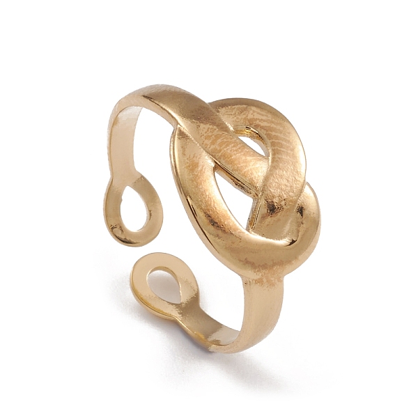 

PandaHall Ion Plating(IP) 304 Stainless Steel Cuff Rings, Hollow Out Infinity Element Ring for Women, Real 14K Gold Plated, 2.8~9.5mm, Inner...
