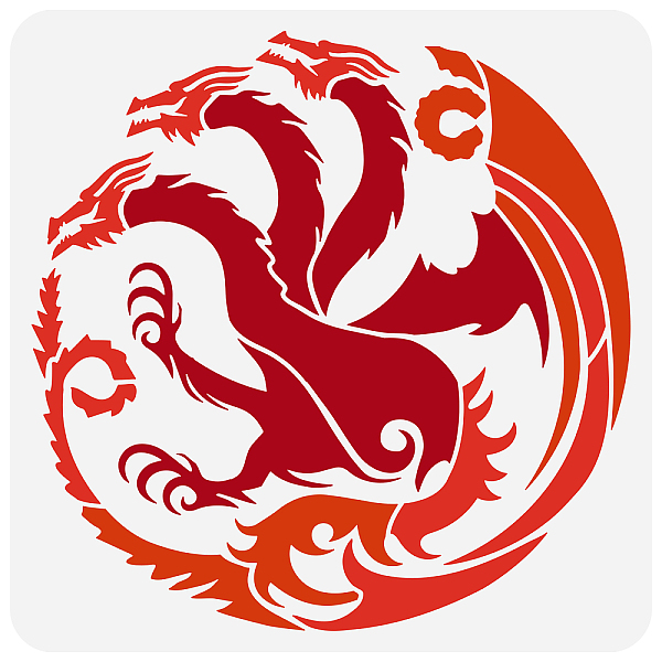 

PandaHall FINGERINSPIRE Dragon Painting Stencil 11.8x11.8inch Reusable Three Headed Dragon Drawing Template Wing Dragon Decoration Stencil...