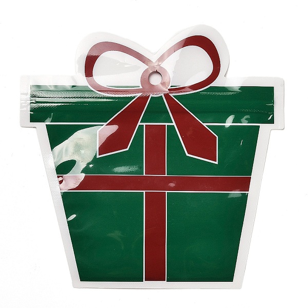 

PandaHall Plastic Zip Lock Bags, Christmas Gift Box Shape Packaging Bags, Top Self Seal Pouches, Green, 15.1x15.1cm, Unilateral Thickness...