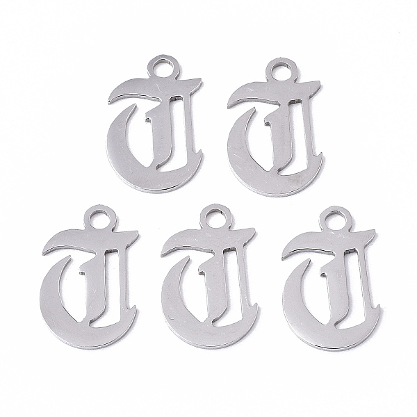 

PandaHall 201 Stainless Steel Pendants, Laser Cut, Old English, Alphabet, Stainless Steel Color, Letter.T, 18x11x1mm, Hole: 2mm 201...