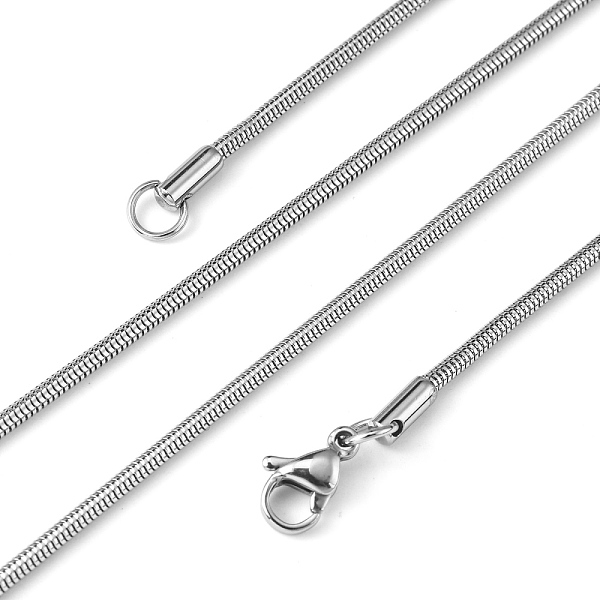 PandaHall Herringbone Chain Necklace for Men, 304 Stainless Steel Snake Chain Necklaces, with Lobster Claw Clasps, Stainless Steel Color...