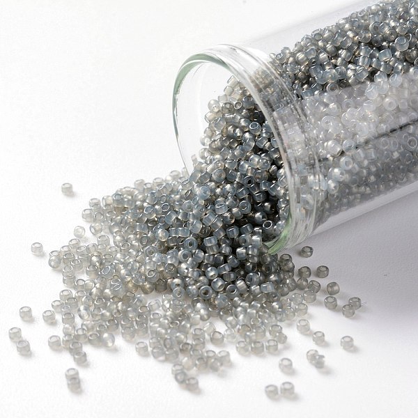 

PandaHall TOHO Round Seed Beads, Japanese Seed Beads, (1150) Translucent Grey, 15/0, 1.5mm, Hole: 0.7mm, about 3000pcs/bottle, 10g/bottle..., Gray