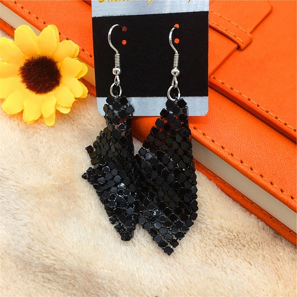 

PandaHall Sparkle Alloy Sequins Dangle Earrings for Women Alloy