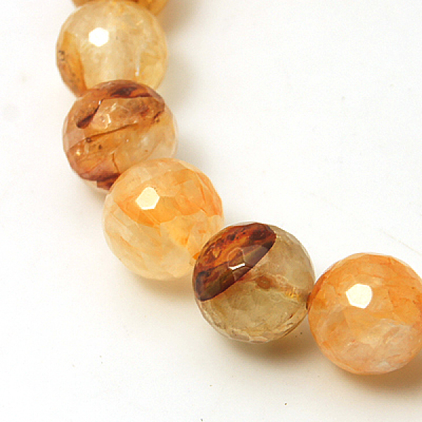 Natural Yellow Hematoid Quartz Beads Strands