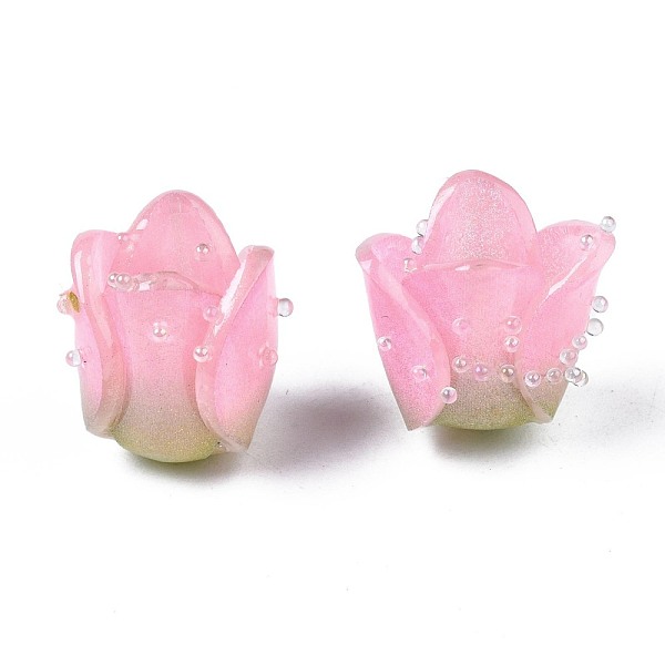 

PandaHall Plastic Beads, Flower, Pearl Pink, 13~15x13.5~15x13.5~15mm, Hole: 0.8mm Plastic Flower