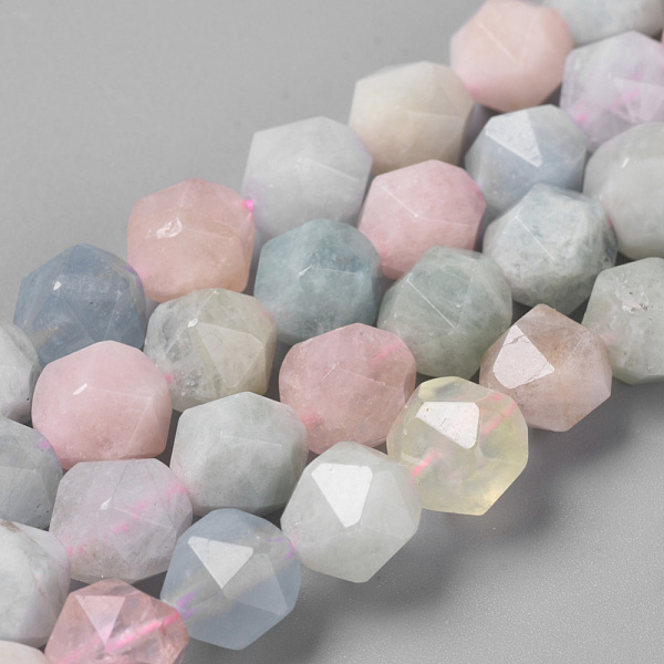 

PandaHall Natural Morganite Beads Strands, Star Cut Round Beads, Faceted, 7.5~8x6.5~7mm, Hole: 1.5mm, about 46pcs/strand, 15.5 inch...