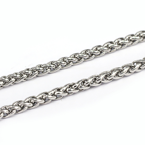 

PandaHall 304 Stainless Steel Wheat Chains, Foxtail Chain, Unwelded, Stainless Steel Color, 5x3x1mm 304 Stainless Steel