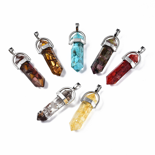 

PandaHall Transparent Epoxy Resin Pendants, with Natural Gemstone Chip, with Alloy Findings , Cadmium Free & Nickel Free & Lead Free, Pen..., Multicolor