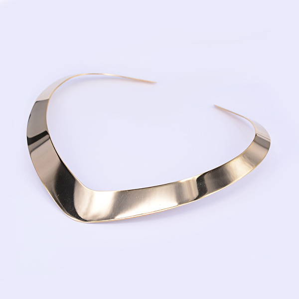 

PandaHall 304 Stainless Steel Choker Necklaces, Rigid Necklaces, Real 18K Gold Plated, 4.72 inchx5.04 inch(12x12.8cm) 304 Stainless Steel
