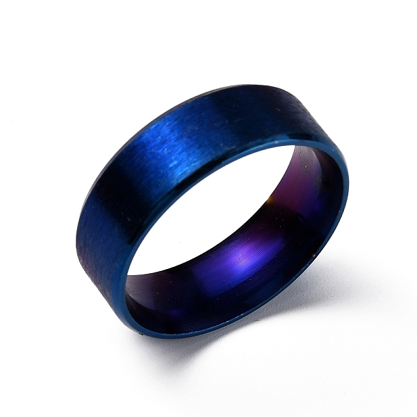 

PandaHall Titanium Steel Wide Band Finger Rings for Women Men, Plain Band Rings, Blue, 8mm, Inner Diameter: US Size 11 3/4(21.3mm) Titanium...