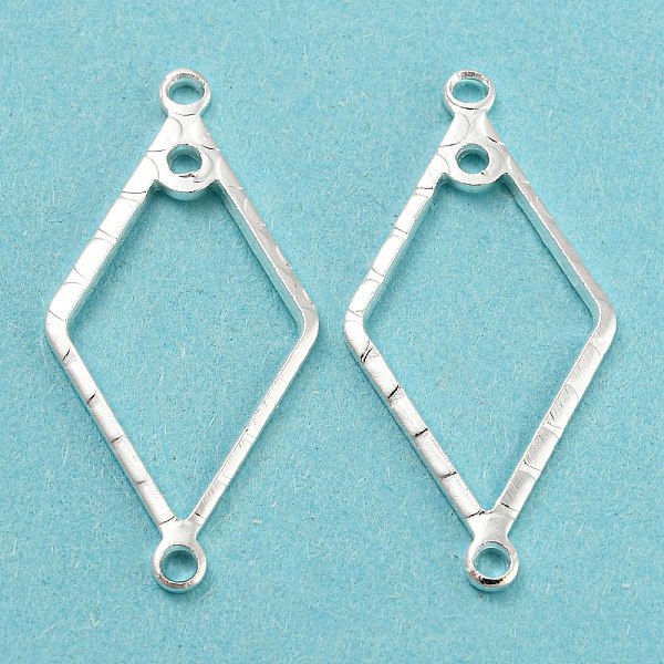 

PandaHall Brass Connector Charms, Cadmium Free & Lead Free, Rhombus Frame Links, Long-Lasting Plated, 925 Sterling Silver Plated...