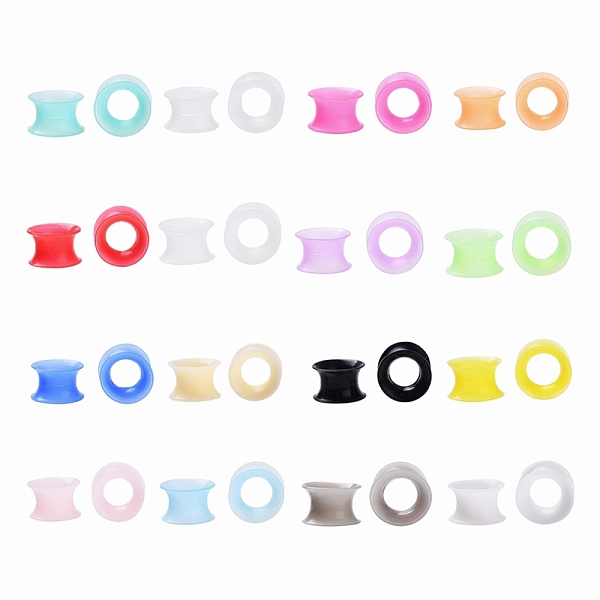 

PandaHall 32Pcs 16 Colors Silicone Thin Ear Gauges Flesh Tunnels Plugs, Ring, Mixed Color, 10mm, Hole: 9.4mm, 2pcs/color Silicone Multicolor