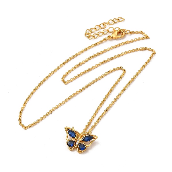 

PandaHall Rack Plating Brass Micro Pave Cubic Zirconia Butterfly Pendant Necklaces, Long-Lasting Plated Jewelry for Women, Cadmium Free &...