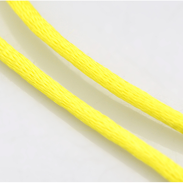 

PandaHall Macrame Rattail Chinese Knot Making Cords Round Nylon Braided String Threads, Satin Cord, Yellow, 2mm, about 10.93 yards(10m)/roll...