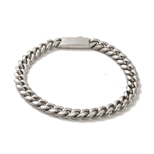 

PandaHall 304 Stainless Steel Cuban Link Chain Bracelets for Women Men, Stainless Steel Color, 8-5/8 inch(22cm), Link: 8x10x2mm 304...