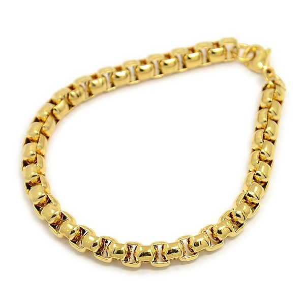 

PandaHall Trendy 304 Stainless Steel Venetian Chain Bracelets, with Lobster Claw Clasps, Golden, 8-5/8 inch(220mm), 6.5mm 304 Stainless...