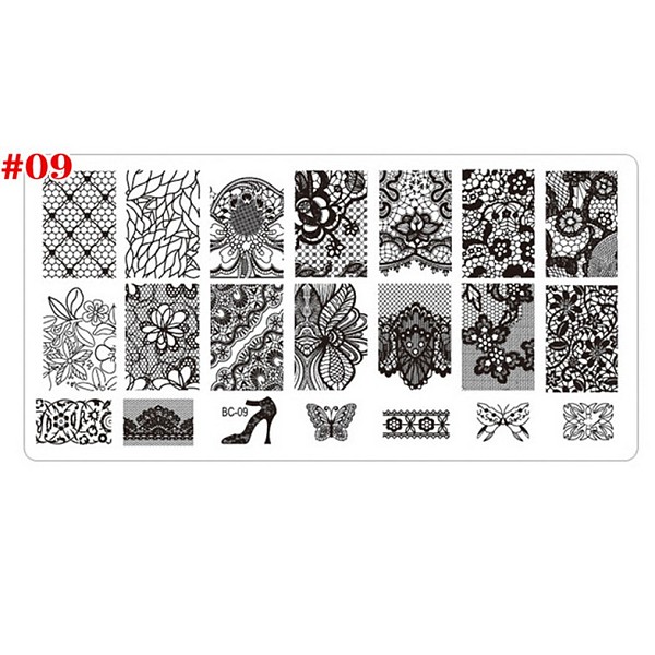 

PandaHall Stainless Steel Nail Stamping Plates, Nail Stamper Nail Art Plates Floral Leaf Butterfly, for Template Image Manicure Stencils...