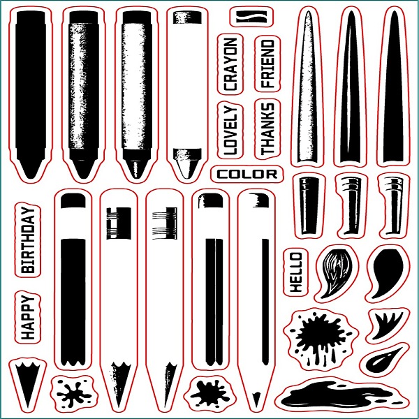 

PandaHall PVC Plastic Stamps, for DIY Scrapbooking, Photo Album Decorative, Cards Making, Stamp Sheets, Paintbrush Pattern, 16x11x0.3cm...